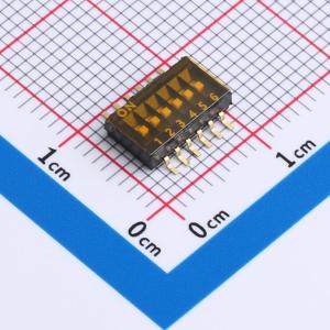 拨码开关 1.27mm间距黑色 细脚 6PIN/位 贴片正拨平拨SMD