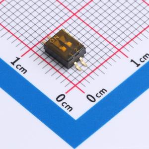 拨码开关 1.27mm间距黑色 细脚 2PIN/位 贴片正拨平拨SMD
