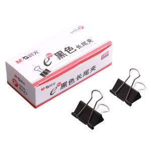 [一盒12枚]M&G（晨光文具） 3#32mm 黑色强力长尾夹 中号金属办公通用票据夹 多功能燕尾夹