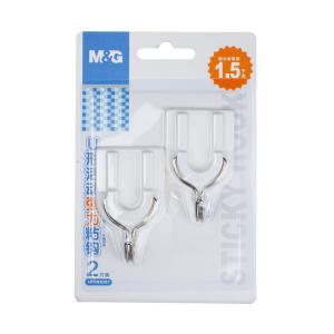 M&G（晨光文具）白色U型活动强力粘钩 免钉无痕挂钩 2只装