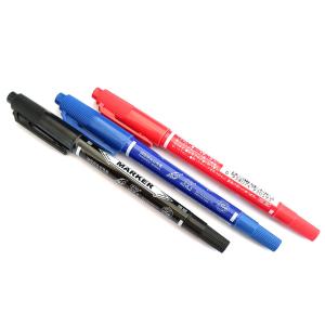 [W00179]国产品牌 自由马 HO-130 油性小双头笔 黑色