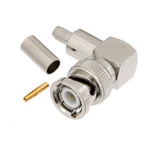 BNC公头直角型连接器,压接/压接附件,适用于同轴电缆 RG58、RG303、RG141、PE-C195、PE-P195、LMR-195,0.195英寸