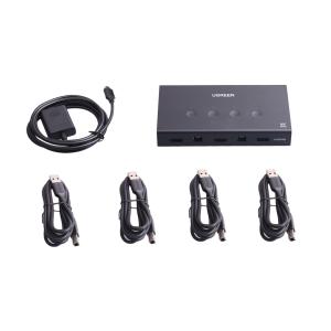 UGREEN(绿联)KVM切换器4进1出HDMI切屏器4K高清 四台电脑共享一套键鼠 HDMI 四进一出KVM切换器 90810