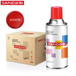 三和/SANVO 手摇自动喷漆 工业油漆 金属防锈漆 汽车划痕修复漆 12支/箱 NO.26大红色