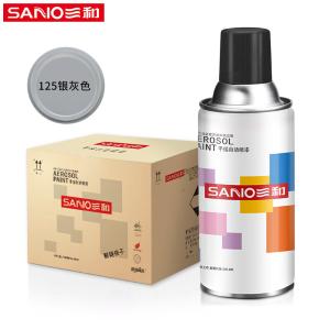 三和/SANVO 手摇自动喷漆 工业油漆 金属防锈漆 汽车划痕修复漆 12支/箱 NO.125银灰色