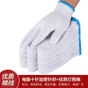 中神盾 棉纱手套 SWS-PPEG-500 一双 白色蓝边 均码