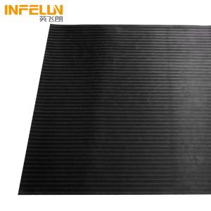 INFELUN/英飞朗 条纹防滑型高压绝缘橡胶板垫 5×1m 黑色 厚10mm 测试电压30kV 使用电压25kV