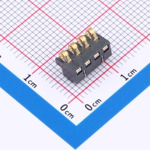 2.5间距 弹片电池座4pin 防窥PIN 塑高4.0
