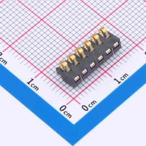 2.5间距 弹片电池座6pin 防窥PIN 塑高3.0