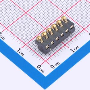 2.5间距 弹片电池座6pin 防窥PIN 塑高4.0