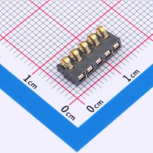 2.5间距 弹片电池座5pin 防窥PIN 塑高2.4