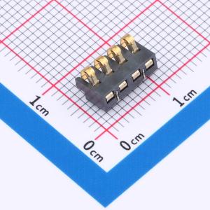 2.5间距 弹片电池座4pin 防窥PIN 塑高3.0