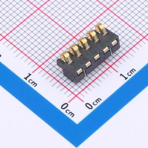 2.5间距 弹片电池座5pin 防窥PIN 塑高3.5