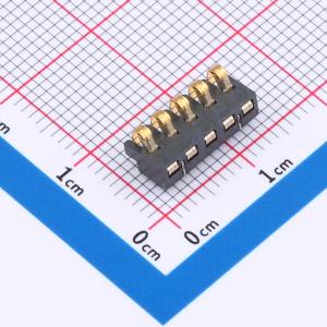 2.5间距 弹片电池座5pin 防窥PIN 塑高3.0