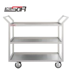 松润/SOR 不锈钢收残台商用收餐车 酒店食堂厨房餐厅餐具垃圾残食收集回收车 SOR-L802[三层送餐车]