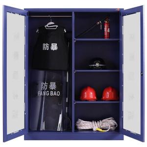 钱柜/qiangui 防暴柜 防暴器材柜存放柜子 器械柜展示柜消防工具柜装备柜 高1600宽1200深400 蓝色