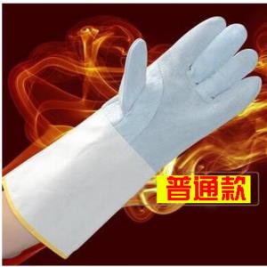 谋福(CNMF)342 牛皮加长劳保焊工手套耐磨防火耐用电焊长款手套(普通款电焊手套 )