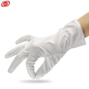 谋福(CNMF)细纤维无尘布手套 珠宝钟表擦试眼镜礼仪手套电子工厂作业手套 白色 M(长22cm*宽8cm)