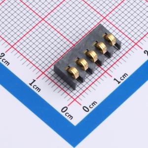 3.0间距 立式弹片电池连接器3.0mm-5P 镀金3u