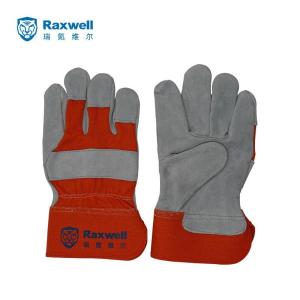 Raxwell 标准款牛皮半皮手套,橙色背布,RW2511,12副/袋