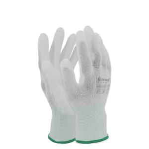 Raxwell(瑞氪维尔) PU掌部涂层工作手套 涤纶 白色 M码 10副/袋