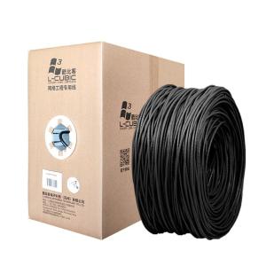 酷比客/L-CUBIC 六类成箱网线 网络布线工程线 纯铜 8芯 网线 非屏蔽黑色 LCLN6ABK-305m 305米