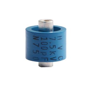 高频高功率陶瓷电容器，材质N750, 7.5KV 100PF ±10% 直径20mm * 总长24mm