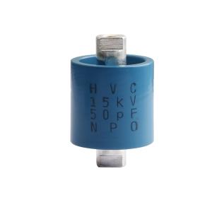 高频高功率陶瓷电容器，材质N750, 15KV 50PF ±10% 直径28mm * 总长42mm