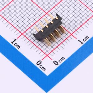 2.0mm间距刀片式电池连接器公座4PIN位 立式贴片带柱