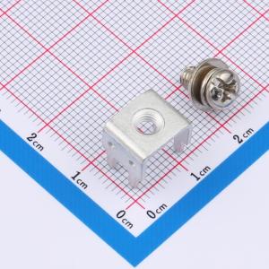 两件套 PCB线路板焊接端子9.2x11.1xH10.5-压铆M4 黄铜四脚插件