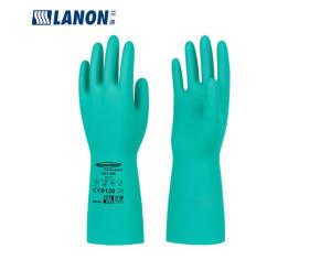LANON/兰浪 丁腈防化手套 8号(L)桃源绿SR110