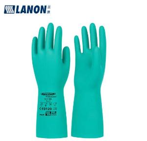 LANON/兰浪 丁腈防化手套 尺码:10号(XL) 桃源绿SR100