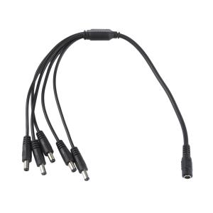 XLX(欣联芯)电源转换线 24V 3A 3mm L=400mm 黄色 音叉插孔(一口转四口电源线)