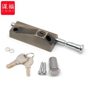 谋福(CNMF)安全锁 地锁地弹门插销锁 自动旋转门地锁(青古铜钥匙款)