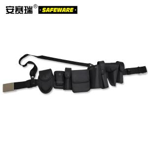安赛瑞 安保巡逻多功能腰带八件套 户外保安执勤战术腰带 反恐防暴装备 黑色均码 10484