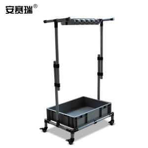 安赛瑞 多功能移动式清洁工具放置架 商用落地式拖把墩布扫把架 5挂6钩 10717