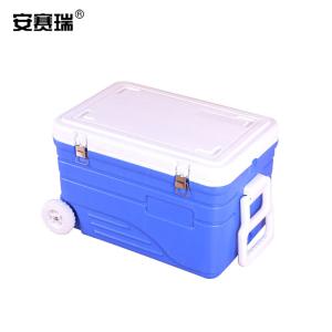 安赛瑞 带轮拉杆保温箱 夏季户外作业便携式冷藏箱 药品饮料保冷箱 52L 11143