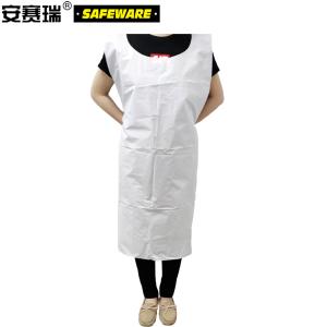 安赛瑞 加厚一次性塑料围裙 酒店餐饮厨房后厨防水防油实验室 白色均码50条装 11383
