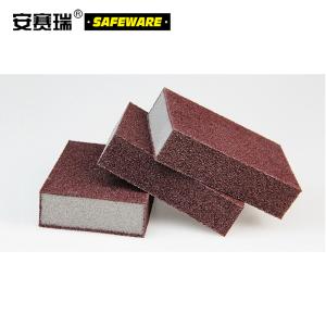 安赛瑞 10483 金刚砂除垢海绵擦(100个装)10×7×2.5cm 工厂学校餐厅食堂用去污除垢魔术擦 洗锅海绵擦
