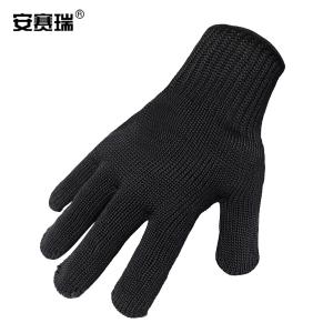 安赛瑞 防割手套 黑色均码 抗划伤保安手套 安全防割手套 战术手套 安保执勤防刀割手套 12686