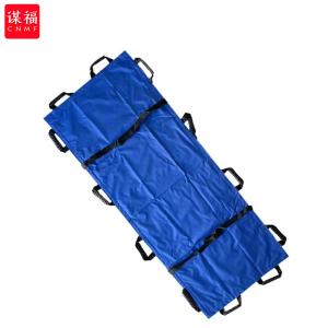 谋福(CNMF)简易用担架 折叠多功能加厚帆布软担架 急救布担架 1800*700蓝色不带包