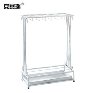 安赛瑞 铁艺雨伞架(白)欧式铁艺雨伞收纳架 酒店大堂落地伞收纳架 公司大堂金属雨伞架 13960