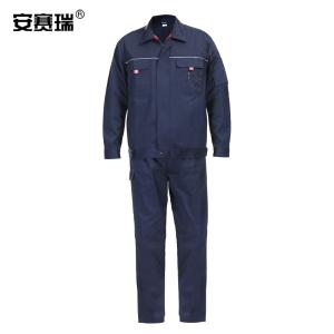 安赛瑞 防静电春秋款分体工作服 有反光条 藏蓝色 M码 套装