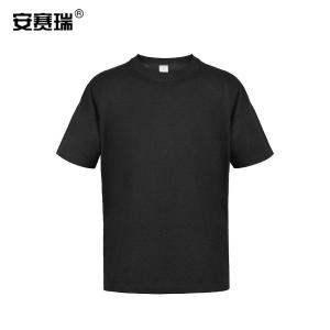 安赛瑞 精梳棉透气短袖T恤 黑色 XL码 袋装