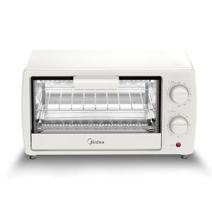 美的(Midea)电烤箱迷你容量10L极简操作60-230℃宽幅调温上下加热金属烤管PT10X1