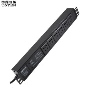 图腾(TOTEN)6位10A PDU 工业插座/插线板/连接器 机柜电源分配器 多用插孔PDU电源 带3米线 黑色