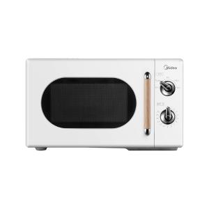 美的(Midea)复古旋钮双控微波炉 360°转盘式加热20升 旋钮双控PM2004 白色