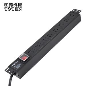 图腾(TOTEN)8位10A PDU 机柜电源分配器 工业插座/插线板/连接器 多用插孔pdu电源 带开关3米线 黑色