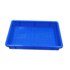 JINGDU(京度)方形浅盘胶盘收纳浅盘3号蓝色塑料方盘 560*380*80mm