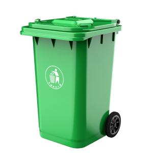 科力邦/Kelibang 户外垃圾桶 大号加厚240L商用塑料环卫垃圾桶带盖轮工业小区物业翻盖果皮箱 绿色 单个
